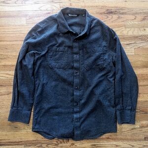 Travis Mathew Shirt Gray Long Sleeve Button Up Solid Pocket Fleece - Men's Small